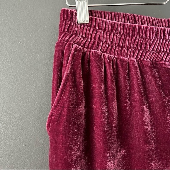 NWT 7 for all Mankind Burgundy Velvet Jogger Pants - Picture 4 of 7